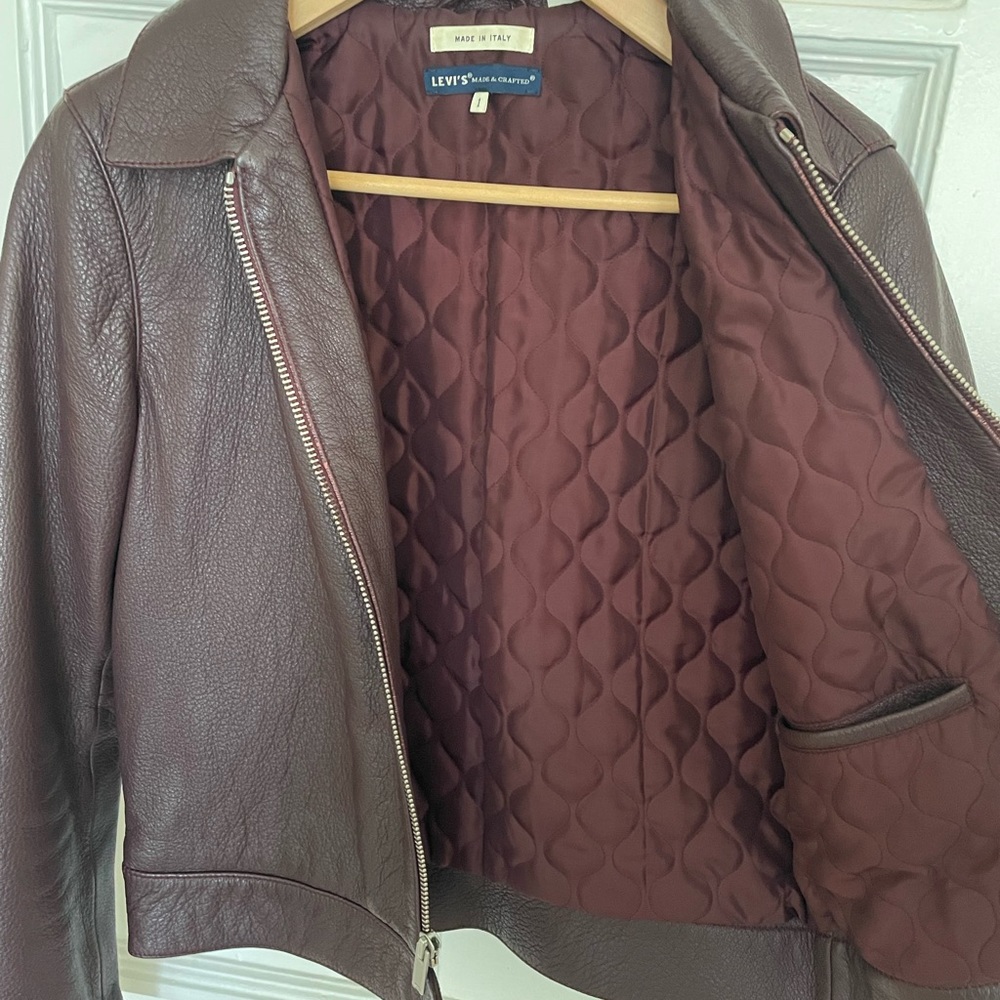 Authentic Levi’s Maroon Leather Jacket - image 4